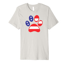 Ladda upp bild till gallerivisning, Patriotic Paw Print in Red, White, & Blue. Premium T-Shirt 373720