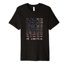 Ladda upp bild till gallerivisning, United States Constitution Preamble on American Flag shirt 1028064