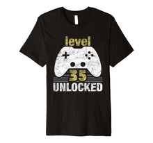 Ladda upp bild till gallerivisning, Funny shirts V-neck Tank top Hoodie sweatshirt usa uk au ca gifts for Level 35 Unlocked 35th Birthday Gamer T-Shirt 1709611