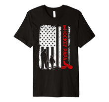 Ladda upp bild till gallerivisning, Hockey Papa American Flag Gift Father's Day T-shirt 3319438