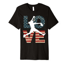 Ladda upp bild till gallerivisning, LOVE American July 4th Softball Teen Girls Women Premium T-Shirt 1076618
