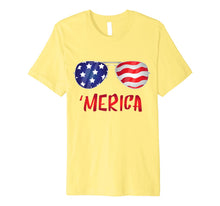 Ladda upp bild till gallerivisning, Merica USA Flag 4th of July Sunglasses Outfit Women Men Gift Premium T-Shirt 1455412