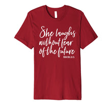 Ladda upp bild till gallerivisning, Funny shirts V-neck Tank top Hoodie sweatshirt usa uk au ca gifts for She Laughs Without Fear of the Future Christian Womens Shirt 3967955