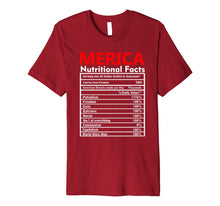 Ladda upp bild till gallerivisning, Merica Nutrition Facts Fourth of July USA Flag Labor Day Premium T-Shirt 1045137