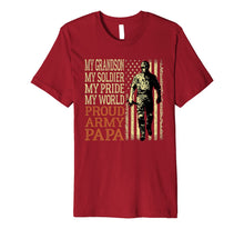 Ladda upp bild till gallerivisning, Mens My Grandson My Soldier Hero Military Proud Army Papa Gift Premium T-Shirt 560814