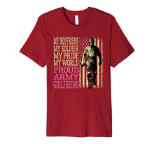 Ladda upp bild till gallerivisning, My Boyfriend My Soldier Hero Proud Army Girlfriend Lover Premium T-Shirt 892072