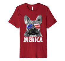 Ladda upp bild till gallerivisning, French Bulldog 4th of July T shirt Merica Men Women USA Flag Premium T-Shirt 959626
