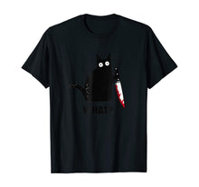 Ladda upp bild till gallerivisning, What Murderous Cat Holding Knife Funny Halloween Costume T-Shirt 99432