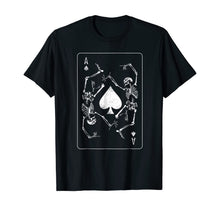 Ladda upp bild till gallerivisning, Goth Punk Ace Of Spades Card Shark Gambler Skeleton Shirt 125638