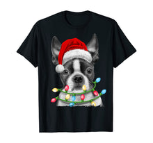 Ladda upp bild till gallerivisning, Funny shirts V-neck Tank top Hoodie sweatshirt usa uk au ca gifts for Boston Terrier Santa Christmas Tree Lights Xmas Gifts Boys T-Shirt 540146