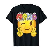 Ladda upp bild till gallerivisning, Hippie Flower Power Crown Peace Smiley Emoji Shirt for Girls 121549