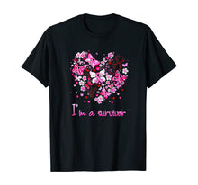 Ladda upp bild till gallerivisning, I'm a survivor heart pink ribbon breast cancer shirt 113005