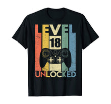 Ladda upp bild till gallerivisning, Level 18 Unlocked Tshirt 18th Video Gamer Birthday Boy Gifts 248399