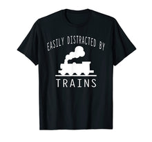 Ladda upp bild till gallerivisning, Funny shirts V-neck Tank top Hoodie sweatshirt usa uk au ca gifts for Easily Distracted By Trains T-Shirt Hobby Train Lover Gifts 1895776