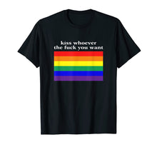 Ladda upp bild till gallerivisning, Funny shirts V-neck Tank top Hoodie sweatshirt usa uk au ca gifts for Kiss Whoever The Fuck You Want T-Shirt LGBT Flag 409429