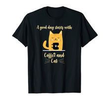 Ladda upp bild till gallerivisning, Funny shirts V-neck Tank top Hoodie sweatshirt usa uk au ca gifts for A good day starts with Coffee, Orange Cat Lover Tshirt Gifts 3725759