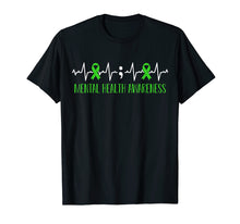 Ladda upp bild till gallerivisning, Funny shirts V-neck Tank top Hoodie sweatshirt usa uk au ca gifts for Green Ribbon Heart Beat - Mental Health Awareness T-shirt 310336