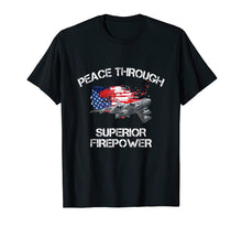 Ladda upp bild till gallerivisning, Funny shirts V-neck Tank top Hoodie sweatshirt usa uk au ca gifts for Peace Through Superior Firepower B-52 Bomber Vintage T-Shirt 2028488