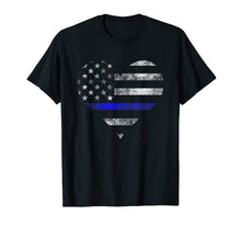 Ladda upp bild till gallerivisning, Funny shirts V-neck Tank top Hoodie sweatshirt usa uk au ca gifts for Police Wife Big Heart Flag T-Shirt The Thin Blue Line Family 254065
