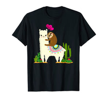 Ladda upp bild till gallerivisning, Sloth Riding Llama Tshirt Funny Valentines Day Gift