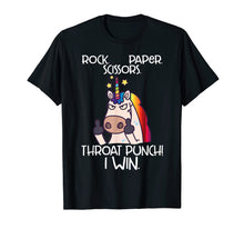 Ladda upp bild till gallerivisning, Funny shirts V-neck Tank top Hoodie sweatshirt usa uk au ca gifts for Rock Paper Scissors Throat Punch I Win Funny Unicorn Shirt 1526422