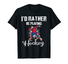 Ladda upp bild till gallerivisning, Funny shirts V-neck Tank top Hoodie sweatshirt usa uk au ca gifts for I'd Rather Be Playing Hockey Dabbing Goalie Shirt Boys BZR 3209437
