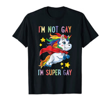 Ladda upp bild till gallerivisning, Funny shirts V-neck Tank top Hoodie sweatshirt usa uk au ca gifts for I'm not Gay I'm Super Gay Pride LGBT Flag T shirt Unicorn 206696