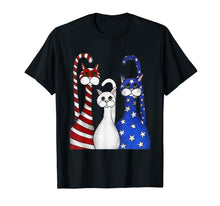 Ladda upp bild till gallerivisning, Cat Red White Blue American Flag T-Shirt Patriotic 68516