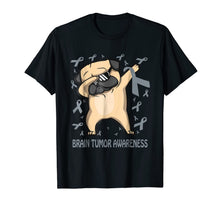 Ladda upp bild till gallerivisning, brain tumor awareness t shirt gray dabbing pug warrior 850082