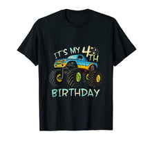 Ladda upp bild till gallerivisning, Funny shirts V-neck Tank top Hoodie sweatshirt usa uk au ca gifts for Kids 4 Year Old Birthday Boy Gift Monster Truck Shirt I 4th 3964851