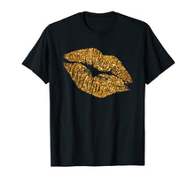 Ladda upp bild till gallerivisning, Funny shirts V-neck Tank top Hoodie sweatshirt usa uk au ca gifts for Gold Printed Glitter Style Lips T Shirt