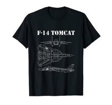 Ladda upp bild till gallerivisning, Vintage White F14 Tomcat Airplane Schematic F-14 Jet T-Shirt-1167957