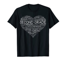 Ladda upp bild till gallerivisning, Second Grade Word Heart T-Shirt 2nd Grade Student & Teacher 272539