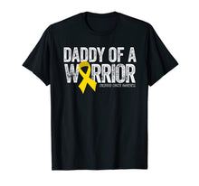 Ladda upp bild till gallerivisning, Mens Daddy of a Warrior Childhood Cancer Shirt Dad Ribbon 257004