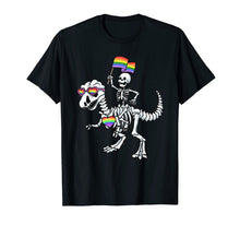 Ladda upp bild till gallerivisning, Halloween LGBT Tshirt T Rex Dinosaur Skeleton Gay Pride T-Shirt 253456