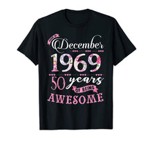 Ladda upp bild till gallerivisning, Birthday Gifts Floral Tee for Womens Born in December 1969 T-Shirt 1140919