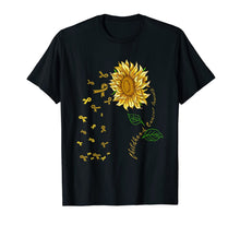 Ladda upp bild till gallerivisning, Sunflower Childhood Cancer Awareness Gold Ribbon T-shirt 175623