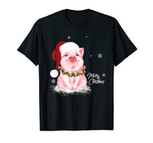 Ladda upp bild till gallerivisning, Funny shirts V-neck Tank top Hoodie sweatshirt usa uk au ca gifts for Cute Pig Santa Hat Merry Christmas Pig Lover Gifts T-Shirt 517195