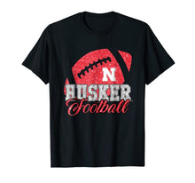 Ladda upp bild till gallerivisning, Nebraska Cornhuskers Glitter Football With Team Name T-Shirt 174589