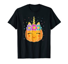 Ladda upp bild till gallerivisning, Cute Unicorn Pumpkin Halloween Thanksgiving T-Shirt 34094