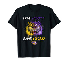 Ladda upp bild till gallerivisning, LSU Tigers Love Purple Live Gold - Tiger Head T-Shirt 120723
