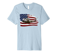 Ladda upp bild till gallerivisning, UH-1 Huey Helicopter T shirt American Flag usa Pilot T-Shirt 530647
