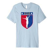 Ladda upp bild till gallerivisning, Distressed USA Red, White and Blue Soccer US Shield Flag Premium T-Shirt 90897