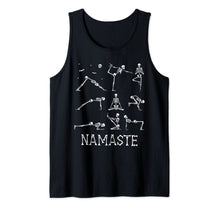 Ladda upp bild till gallerivisning, Funny Namaste Skeleton Yoga Skull Halloween Hippie Peace Tank Top 115675