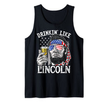 Ladda upp bild till gallerivisning, Drinking Like Lincoln 4th of July Men Abraham Merica Flag Tank Top 170446