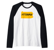 Ladda upp bild till gallerivisning, Pittsburgh PA Pennsylvania Distressed Men Women Gift Raglan Baseball Tee 859234