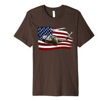 Ladda upp bild till gallerivisning, UH-1 Huey Helicopter T shirt American Flag usa Pilot T-Shirt 530647