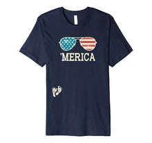 Ladda upp bild till gallerivisning, Womens 4th of July Pregnancy T Shirt 'Merica Sunglasses Gift 263259