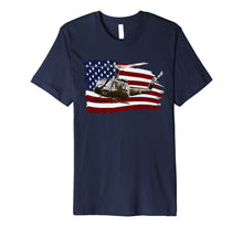 Ladda upp bild till gallerivisning, UH-1 Huey Helicopter T shirt American Flag usa Pilot T-Shirt 530647
