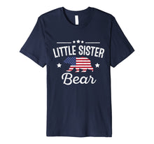 Ladda upp bild till gallerivisning, Little Sister Patriotic Bear Flag Matching 4th Of July Premium T-Shirt 783910